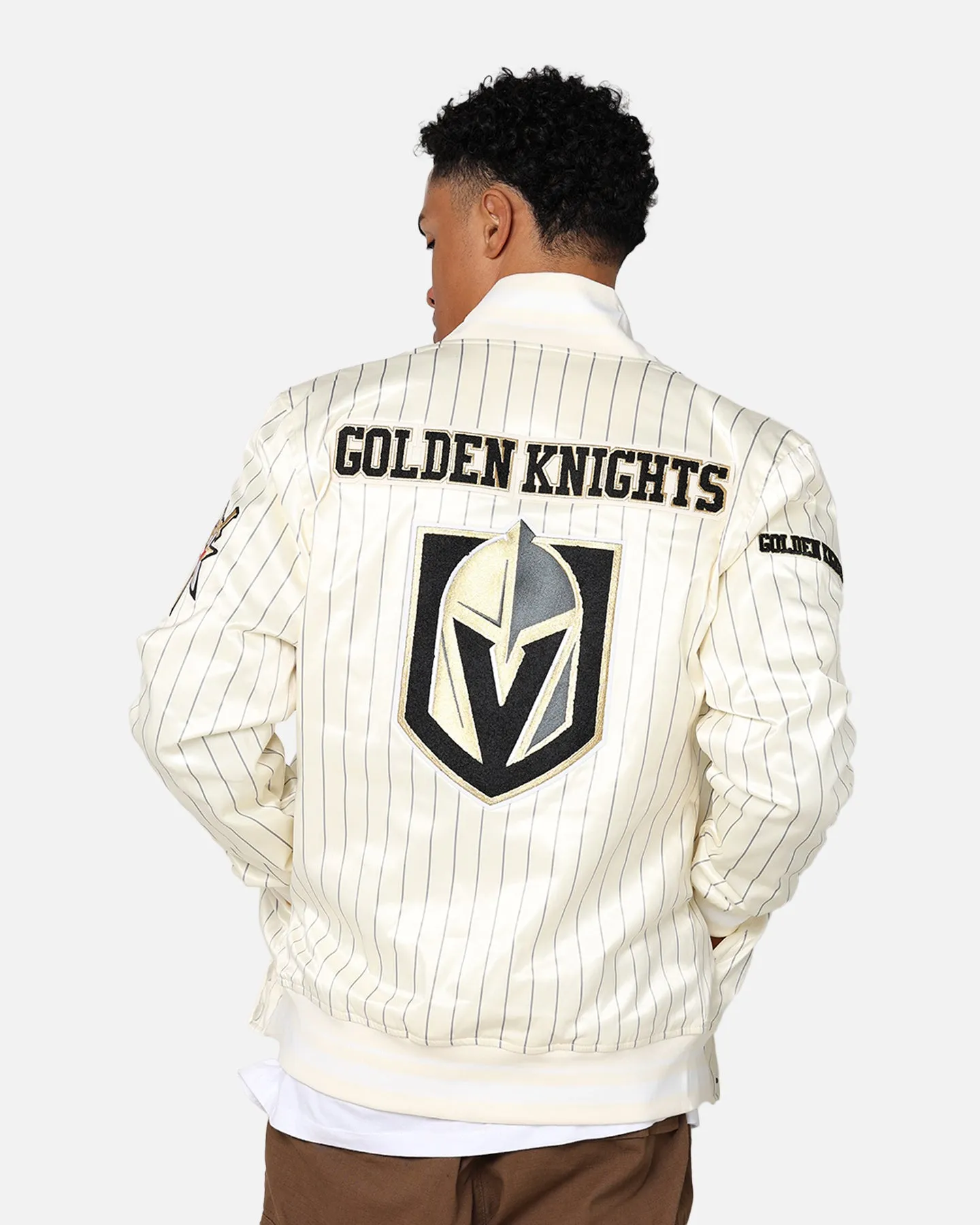 Pro Standard Vegas Golden Knights Pinstripe Jacket Eggshell/Yellow sold by Culture Kings product image thumbnail 2