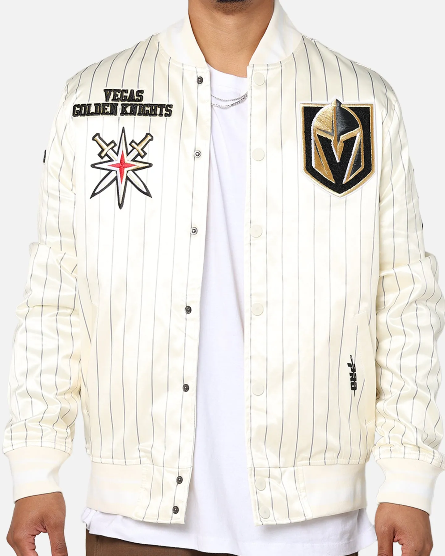 Pro Standard Vegas Golden Knights Pinstripe Jacket Eggshell/Yellow sold by Culture Kings product image thumbnail 4