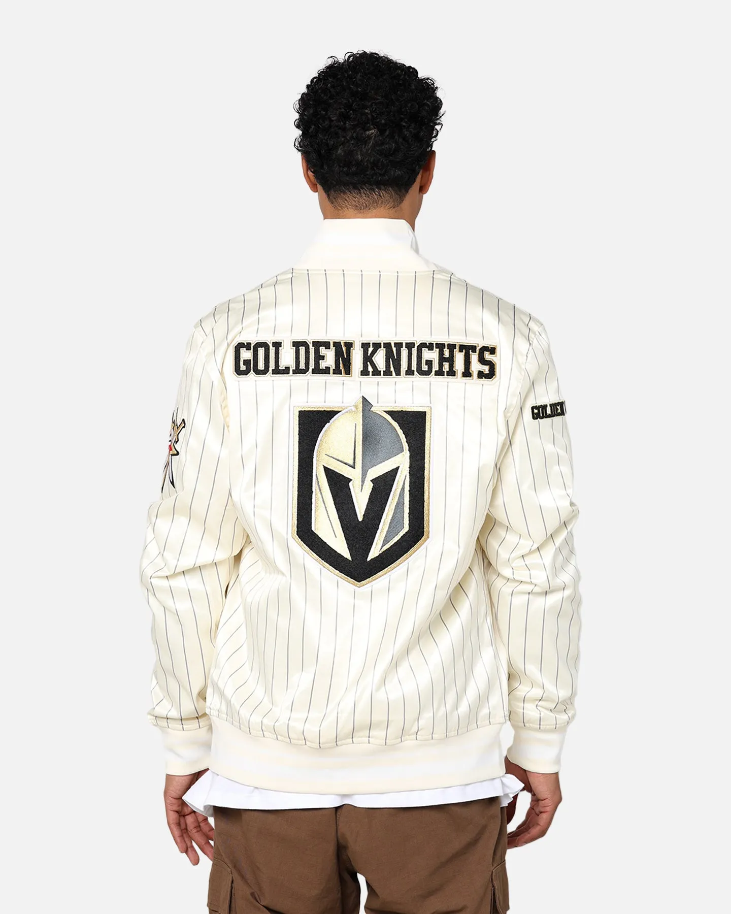 Pro Standard Vegas Golden Knights Pinstripe Jacket Eggshell/Yellow sold by Culture Kings product image thumbnail 5