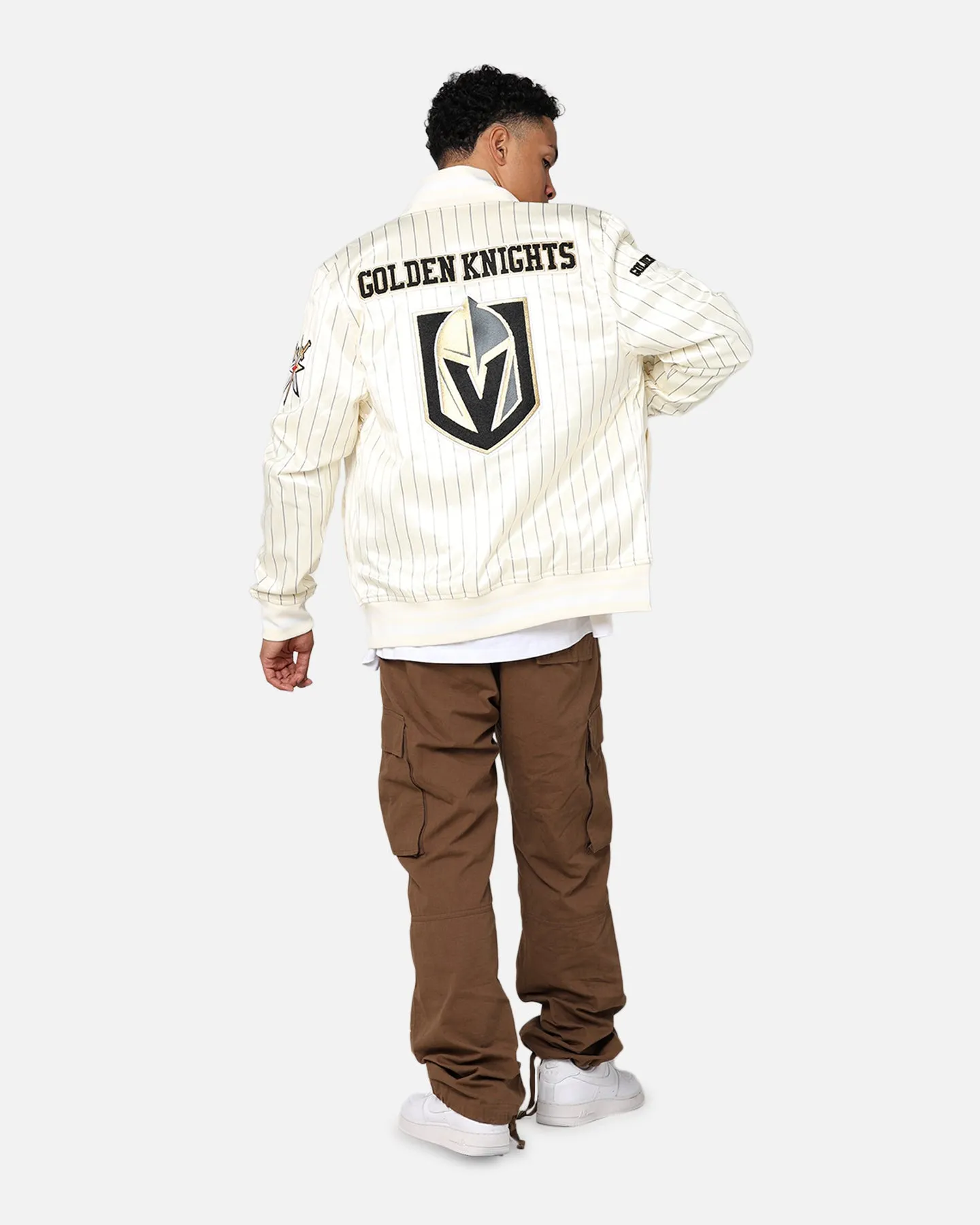 Pro Standard Vegas Golden Knights Pinstripe Jacket Eggshell/Yellow sold by Culture Kings product image thumbnail 3