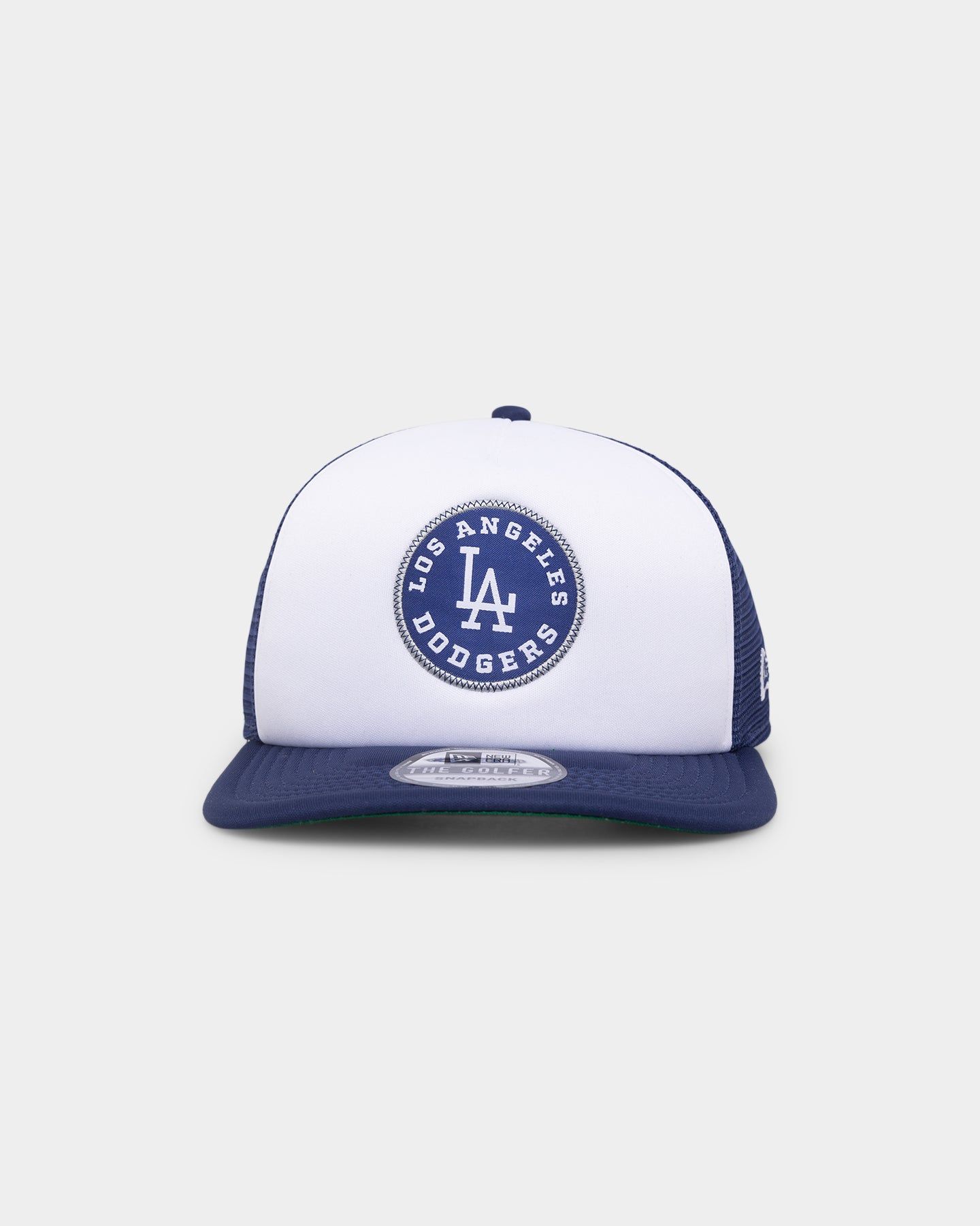 New Era Los Angeles Dodgers 'Retro Badge' Golfer Trucker Snapback White/Dark Royal sold by Culture Kings