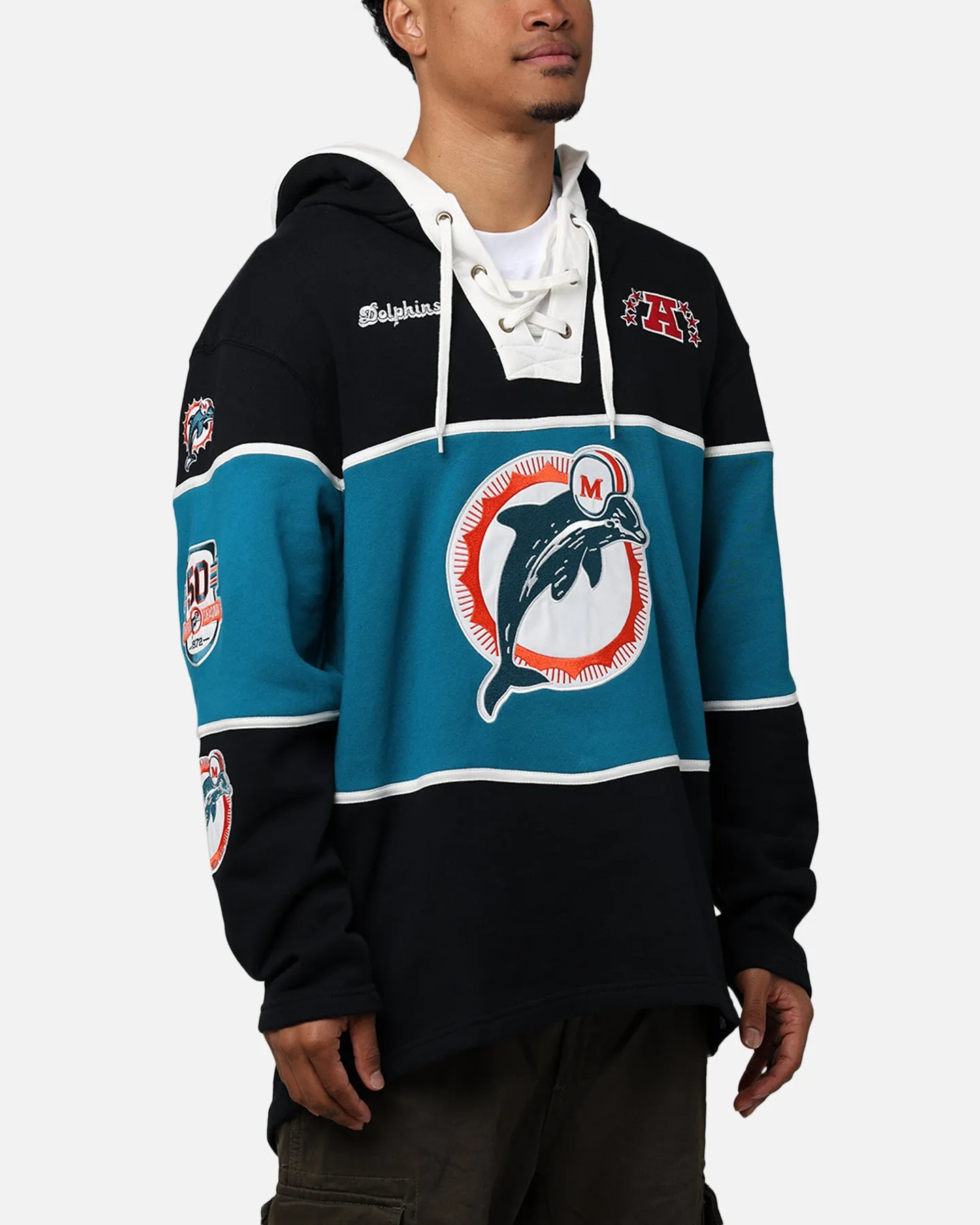 47 Brand Miami Dolphins Super Bowl Gridiron Lacer Hoodie Jet Black sold by Culture Kings product image thumbnail 4