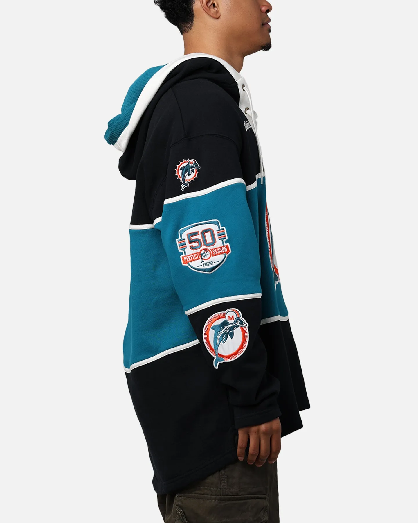 47 Brand Miami Dolphins Super Bowl Gridiron Lacer Hoodie Jet Black sold by Culture Kings product image thumbnail 5