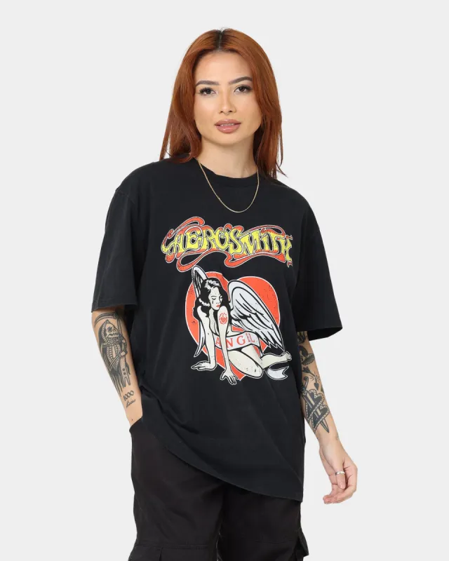 Aerosmith Angel Heart Vintage T-Shirt Washed Black sold by Culture Kings