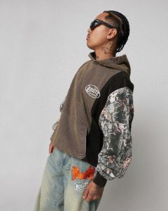 Loiter Splinter Hoodie Black/Camo sold by Culture Kings