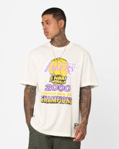 Mitchell & Ness Los Angeles Lakers 2000 World Champions T-Shirt Vintage White sold by Culture Kings