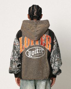 Loiter Splinter Hoodie Black/Camo sold by Culture Kings