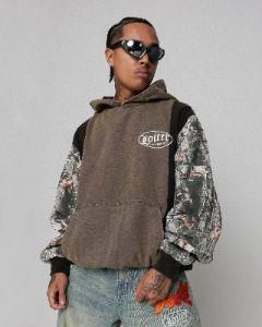 Loiter Splinter Hoodie Black/Camo sold by Culture Kings
