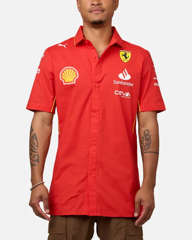 Puma X Scuderia Ferrari 2024 Team Button Up Shirt Burnt Red sold by Culture Kings