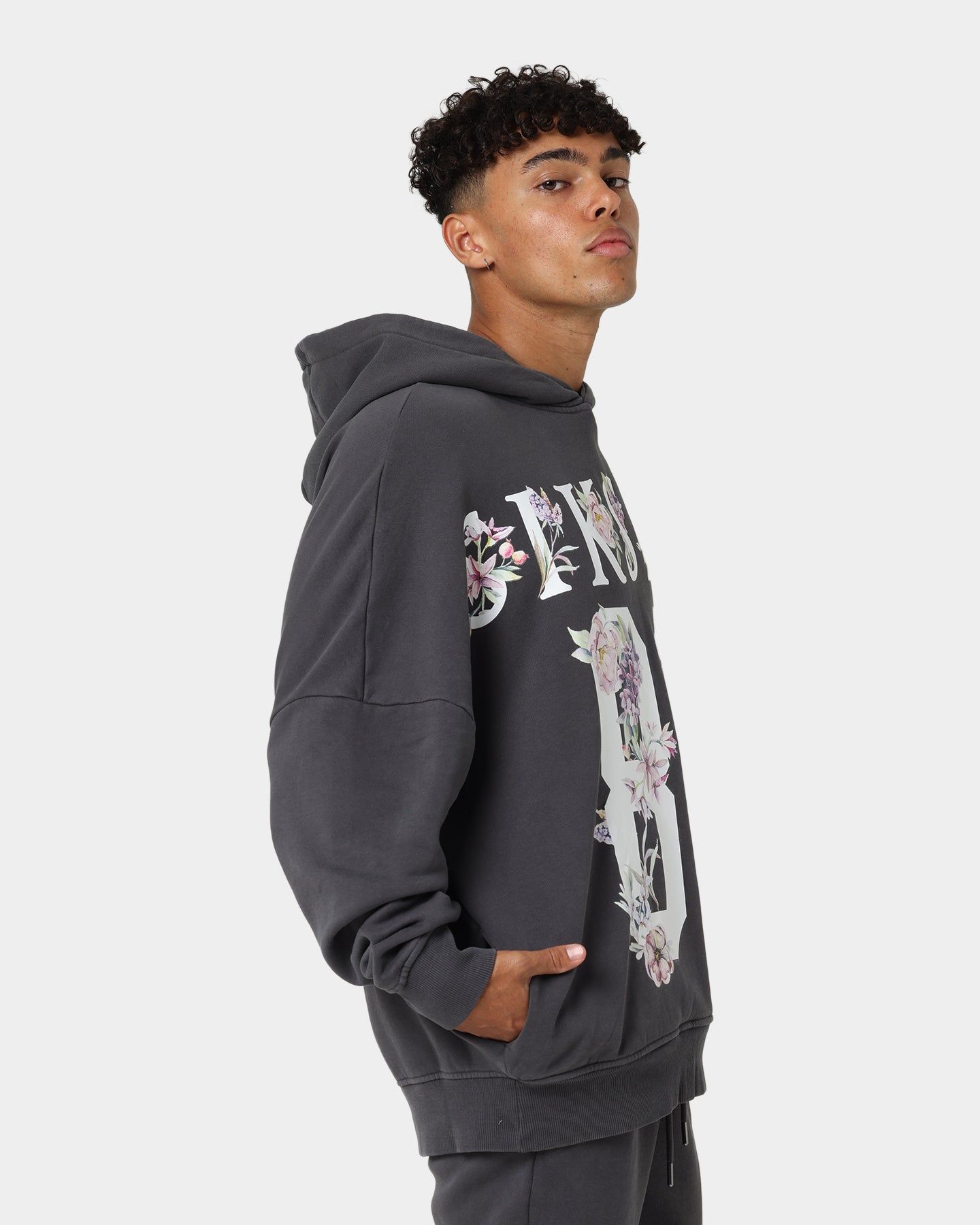Sik Silk Acid Floral Overhead Hoodie Grey sold by Culture Kings product image thumbnail 5