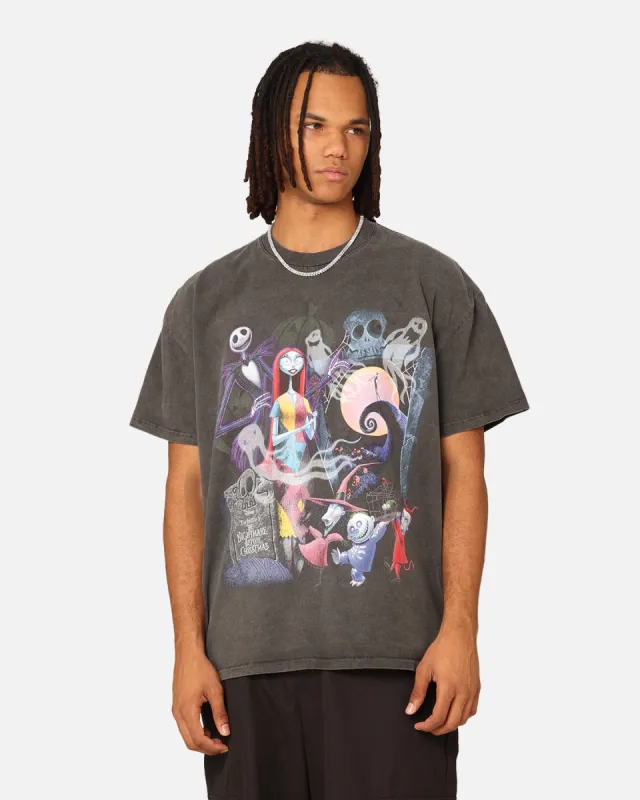 Goat Crew X The Nightmare Before Christmas Group Heavyweight Vintage T-Shirt Black Wash sold by Culture Kings