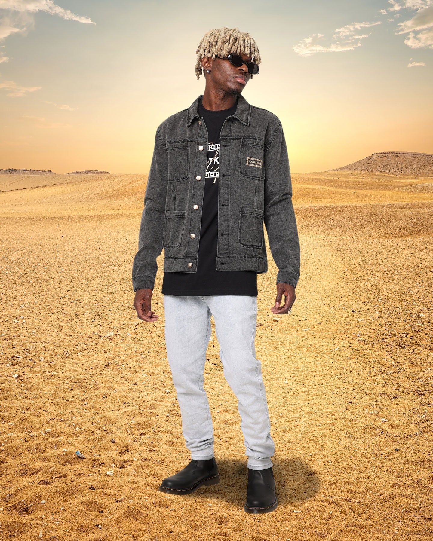 Last Kings Boxed Denim Jacket Black sold by Culture Kings