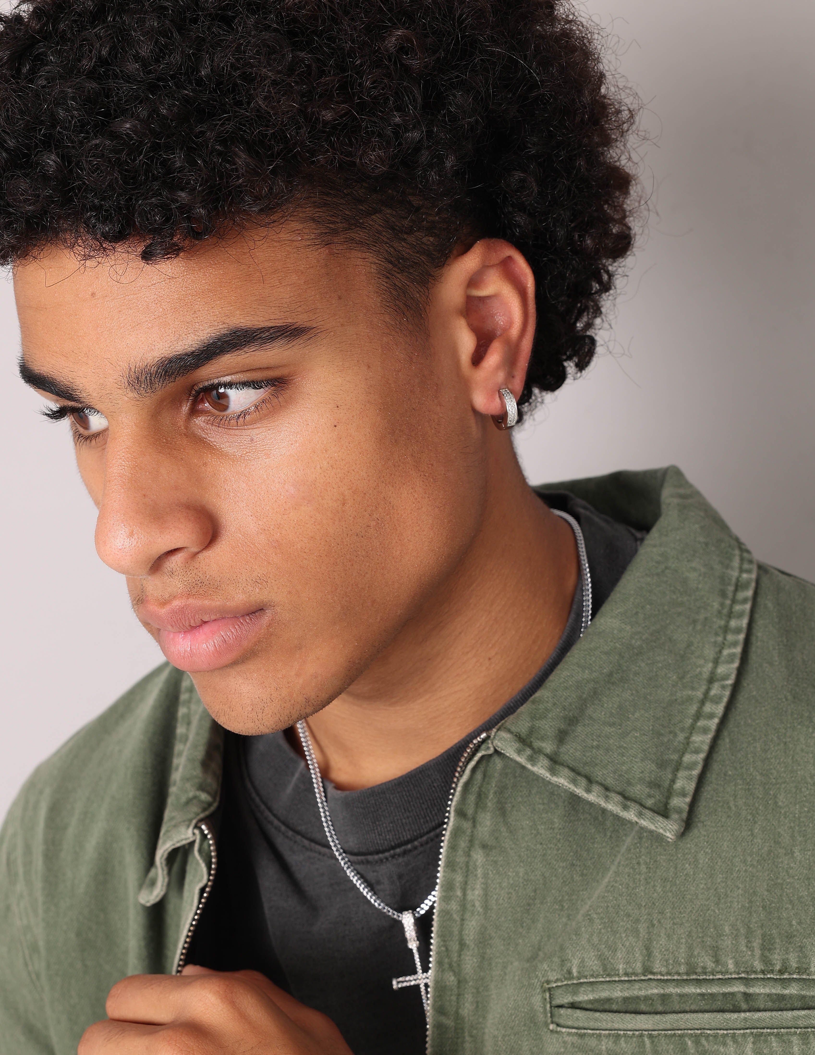 NXS Chilli Hoop Earring Iced White Gold sold by Culture Kings