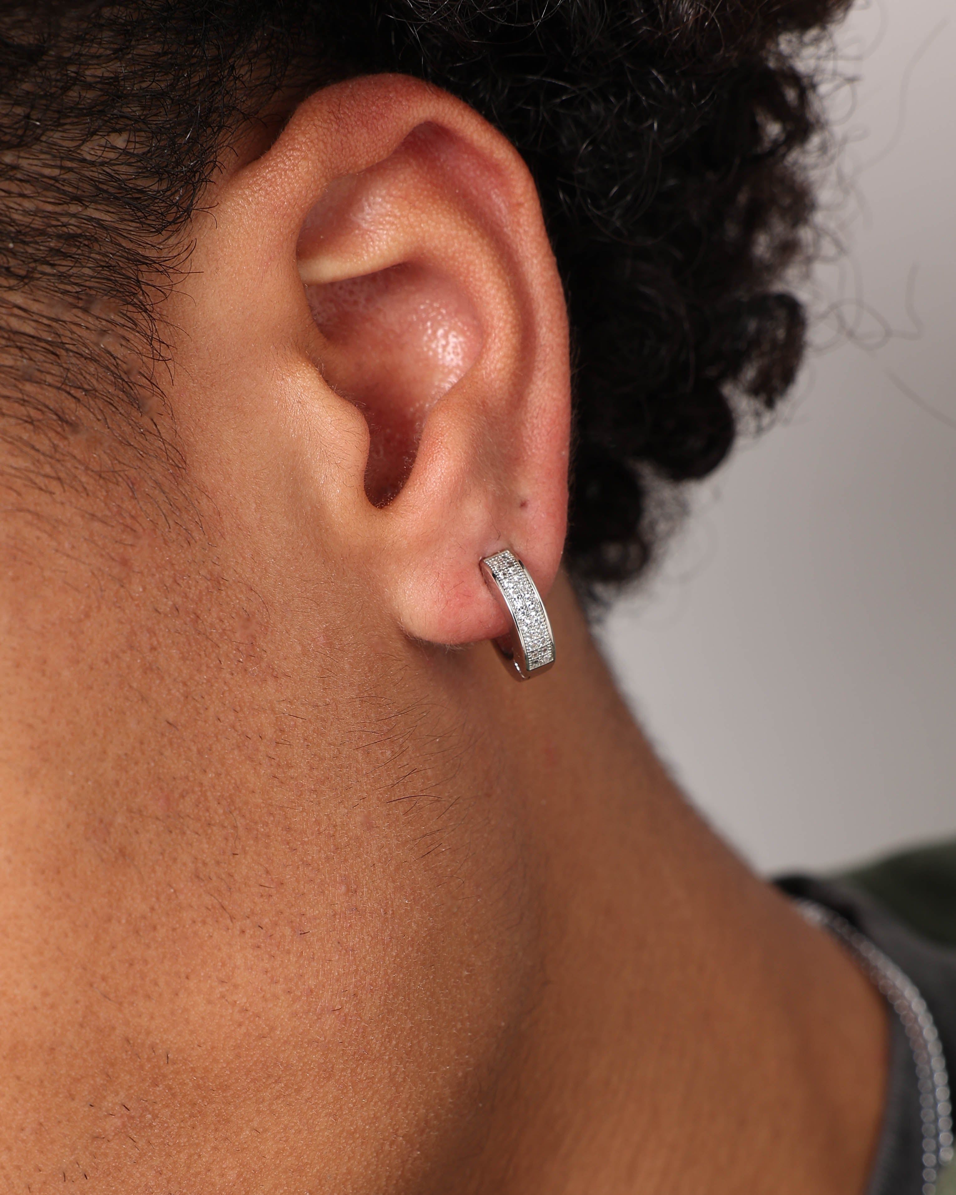 NXS Chilli Hoop Earring Iced White Gold sold by Culture Kings product image thumbnail 3