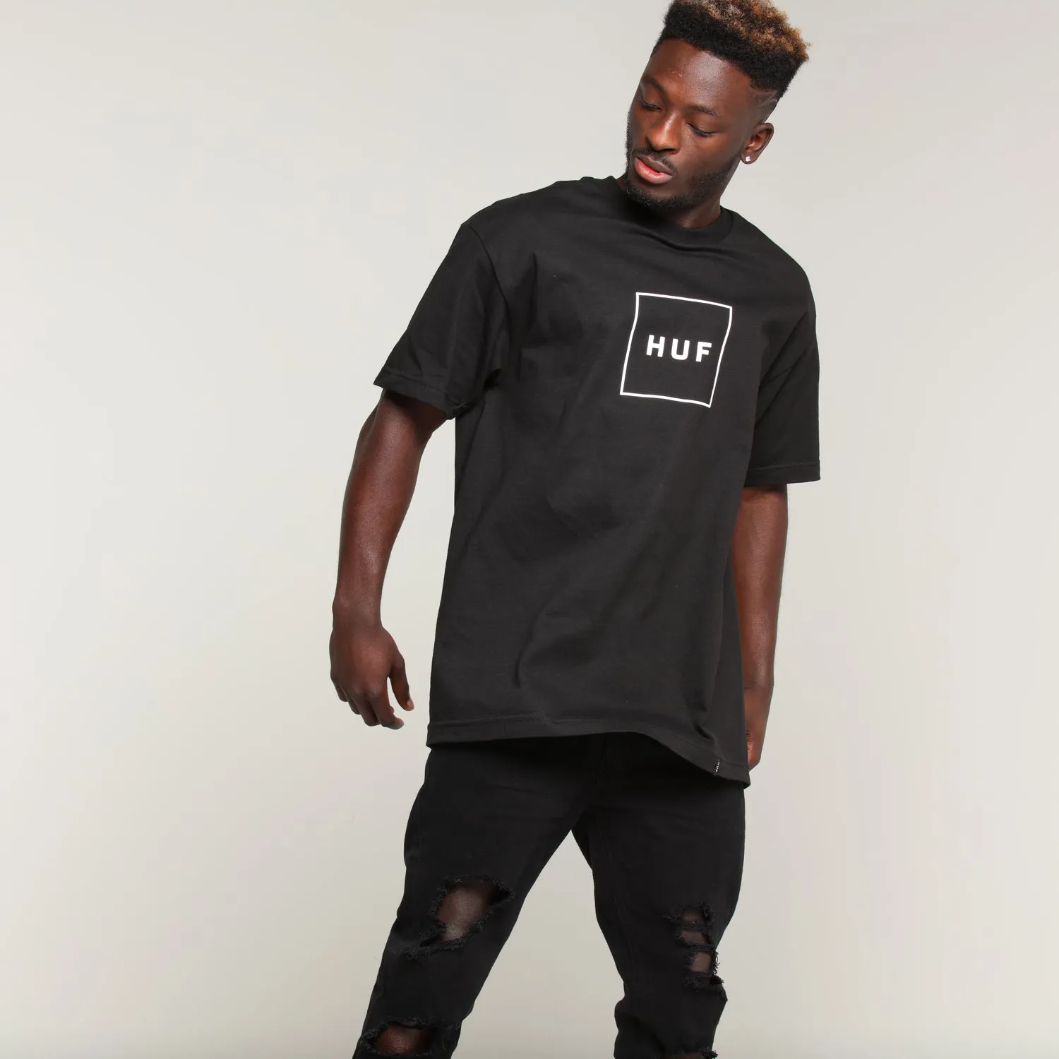 Huf Box Logo Tee Black sold by Culture Kings product image thumbnail 5