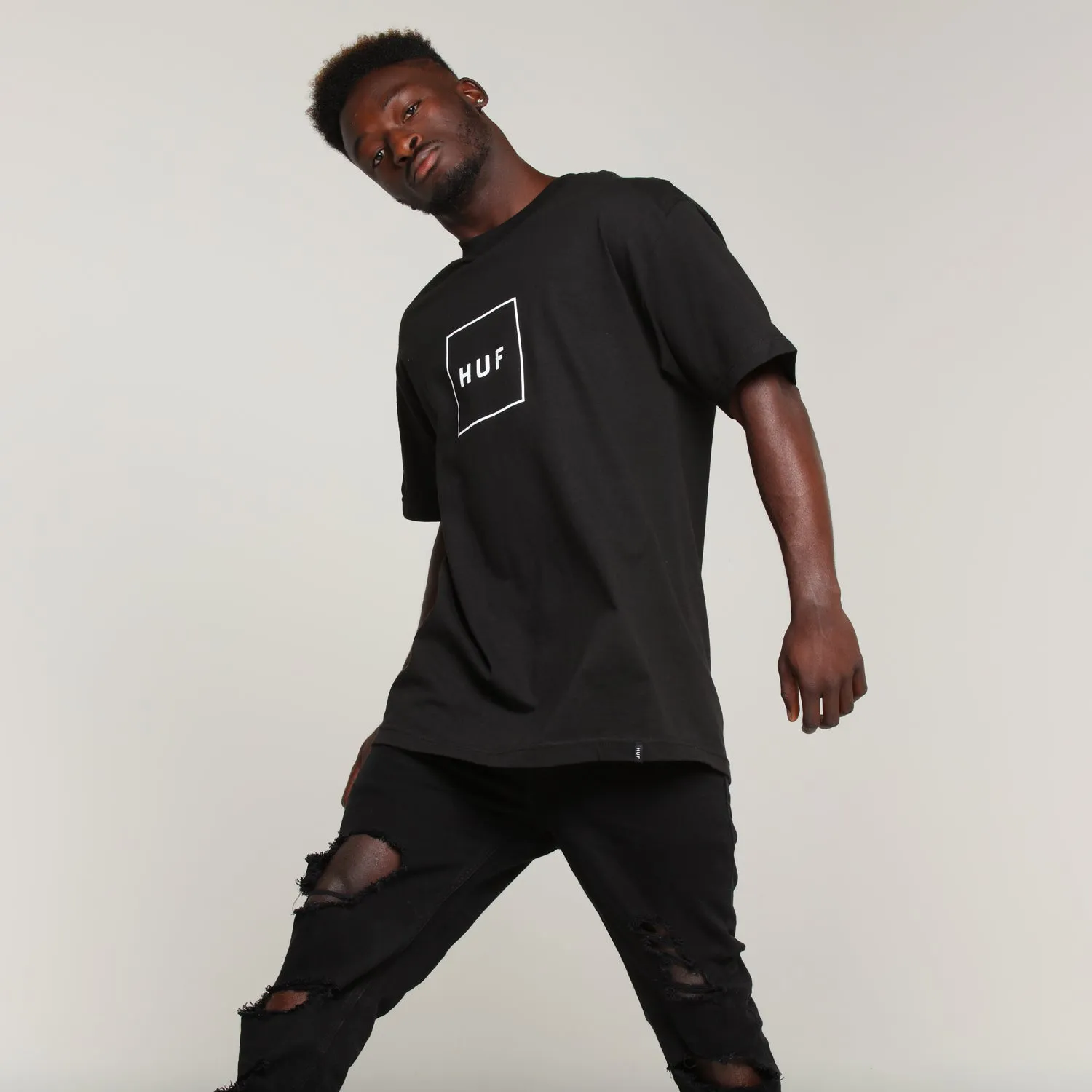 Huf Box Logo Tee Black sold by Culture Kings product image thumbnail 2