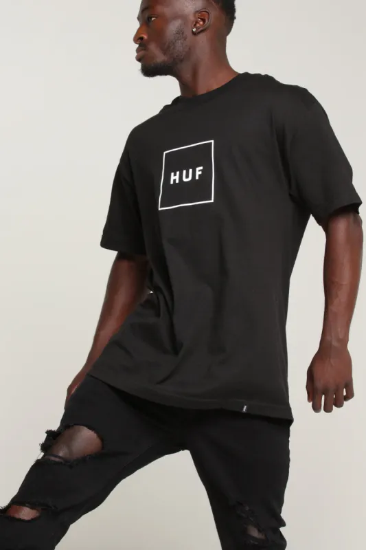 Huf Box Logo Tee Black sold by Culture Kings