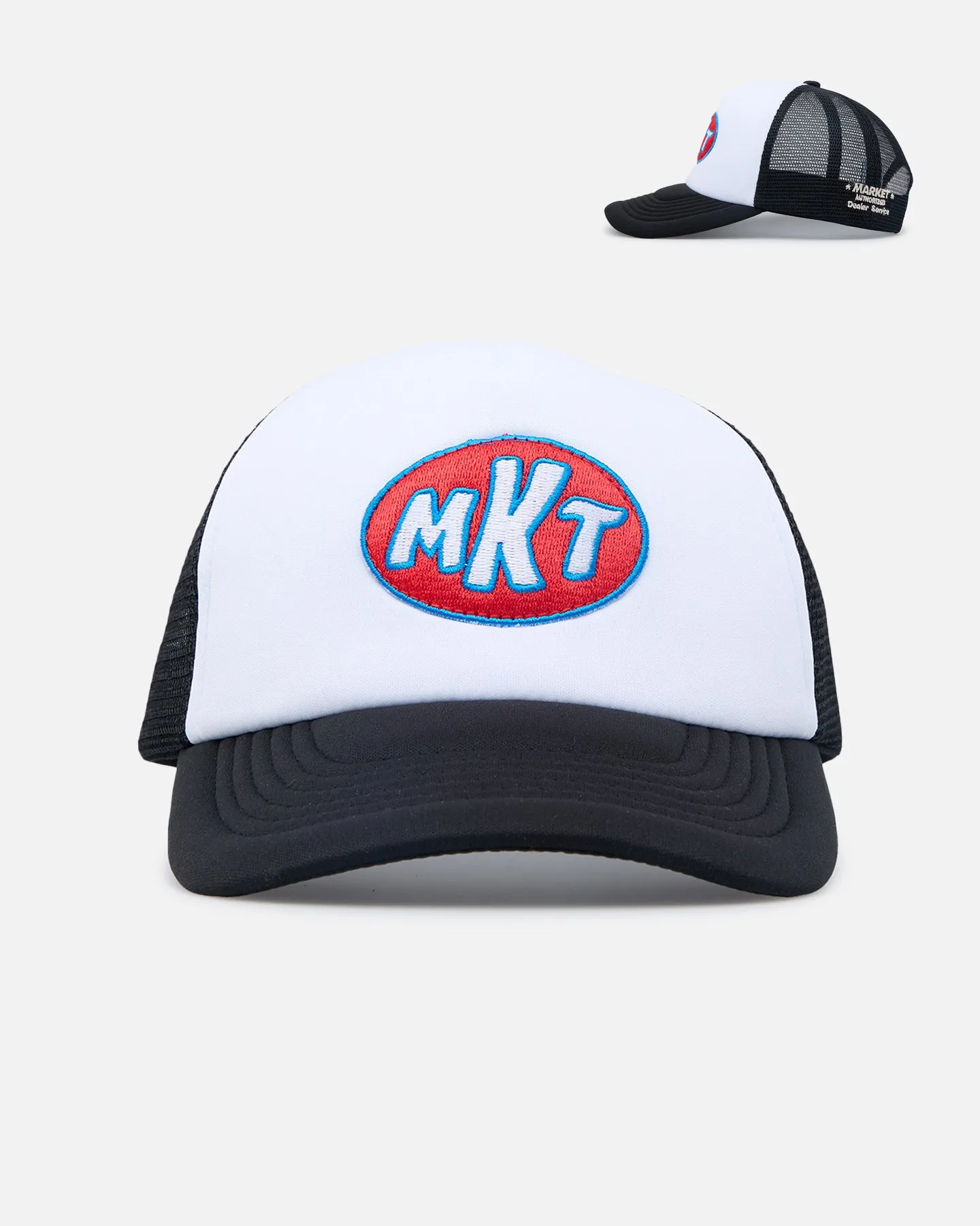 Market Patched Trucker Snapback White/Black sold by Culture Kings