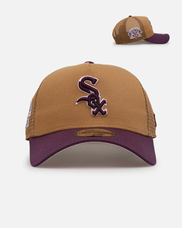 New Era Chicago White Sox 'Rustic Rose' 9FORTY A-Frame Trucker Snapback Wheat sold by Culture Kings