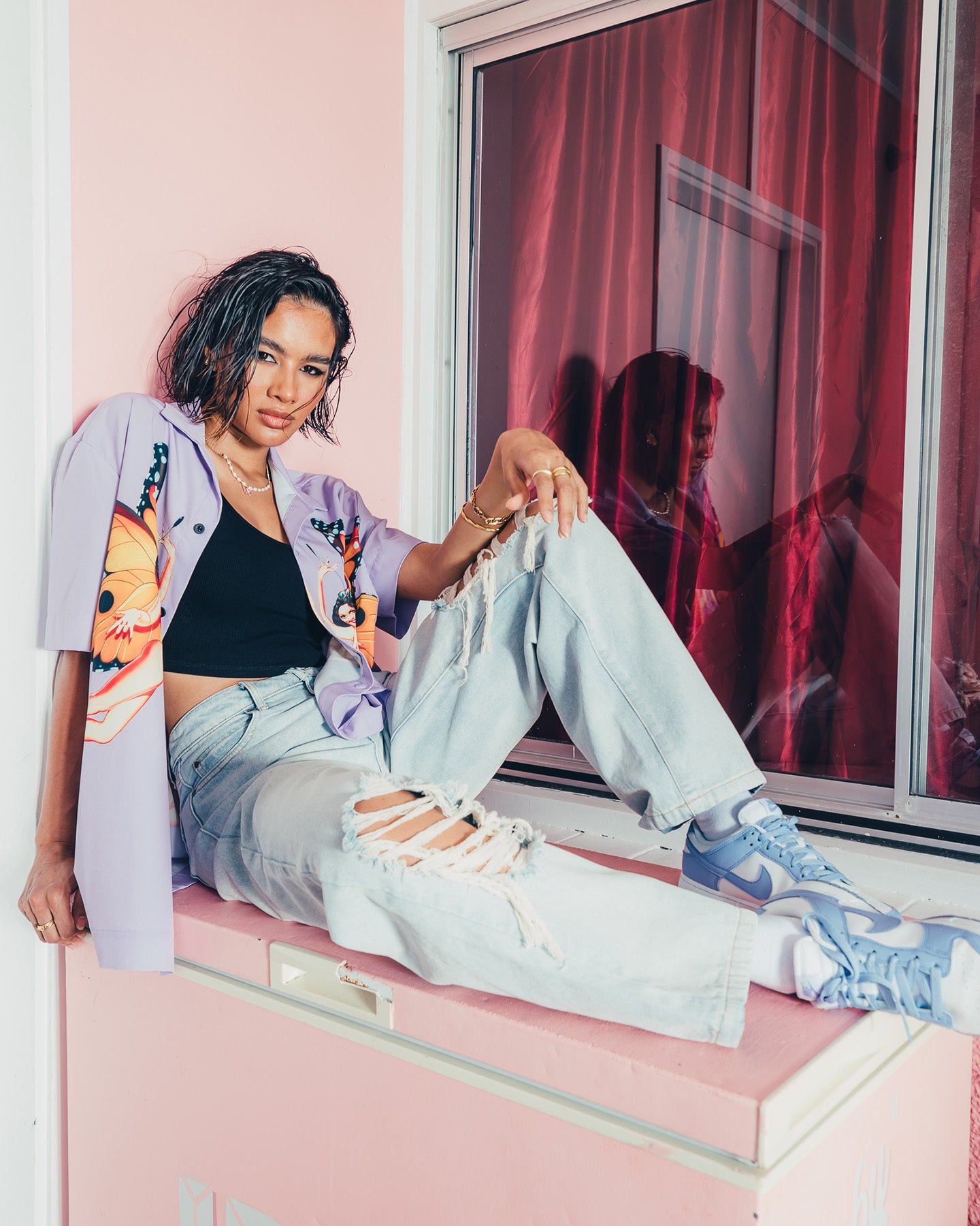 Playboy By CK Butterfly Party Shirt Purple sold by Culture Kings product image thumbnail 4