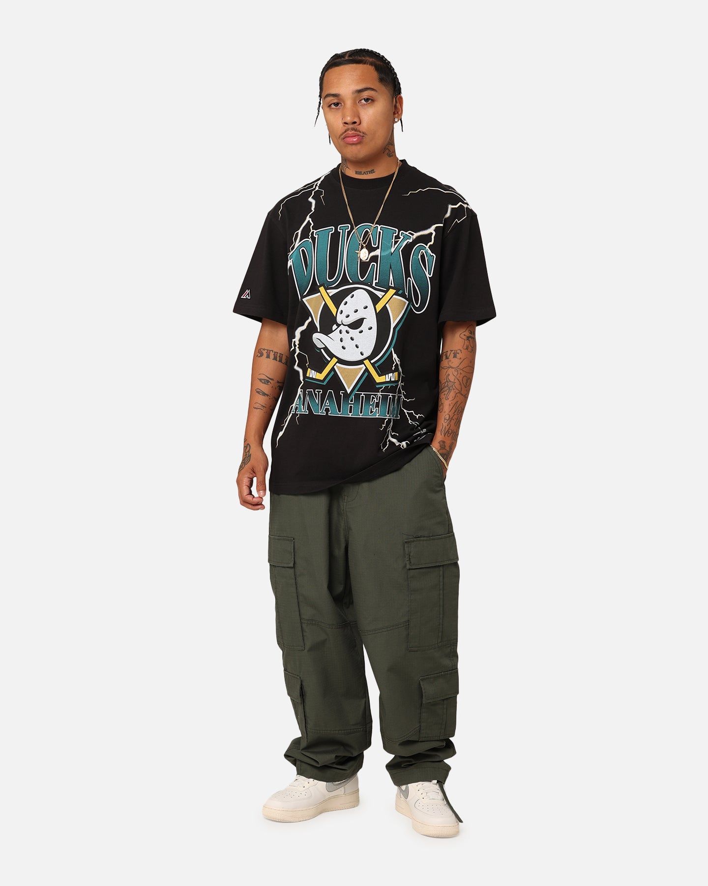 Majestic Athletic Anaheim Ducks Team Lightning Helmet T-Shirt Black sold by Culture Kings product image thumbnail 2