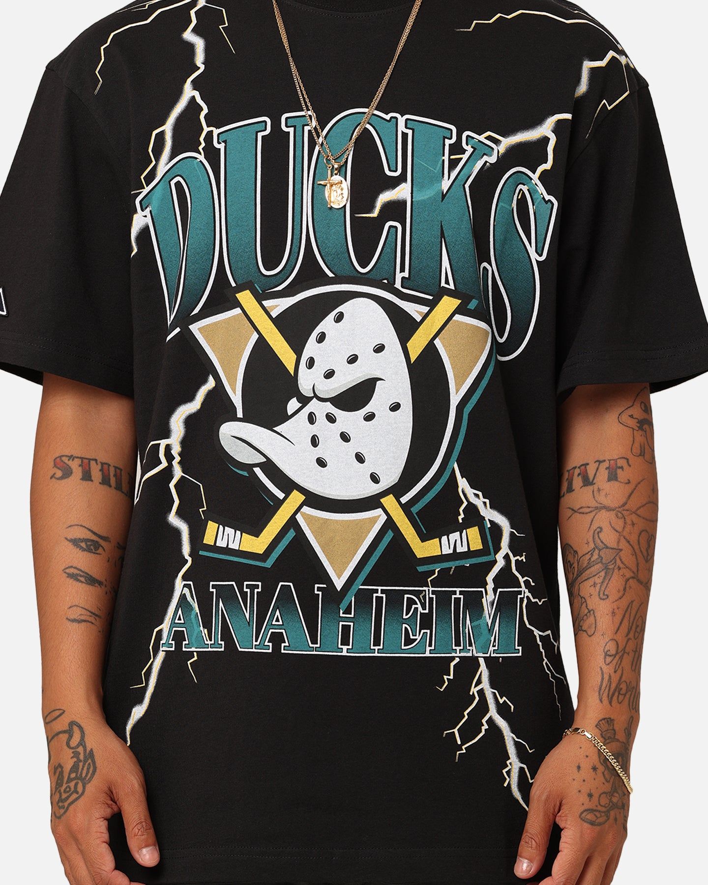 Majestic Athletic Anaheim Ducks Team Lightning Helmet T-Shirt Black sold by Culture Kings product image thumbnail 3