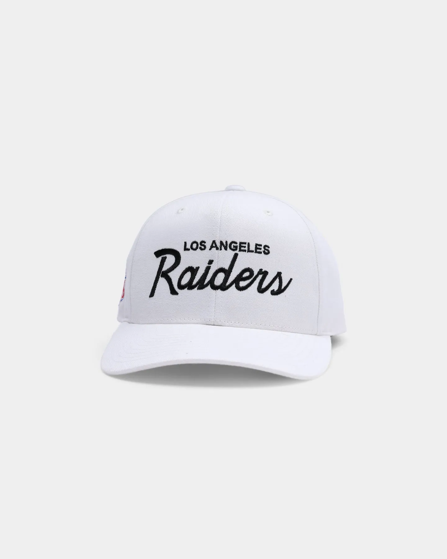 Mitchell & Ness Los Angeles Raiders Script Pro Crown Snapback White sold by Culture Kings