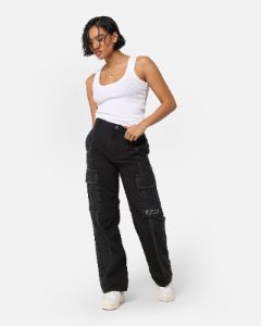X-Girl Women's Denim Mixed Pants Black sold by Culture Kings