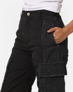 X-Girl Women's Denim Mixed Pants Black sold by Culture Kings