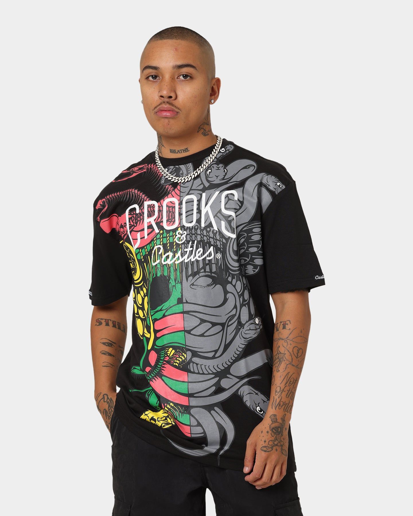 Crooks & Castles Dissected Medusa Short Sleeve T-Shirt Black sold by Culture Kings