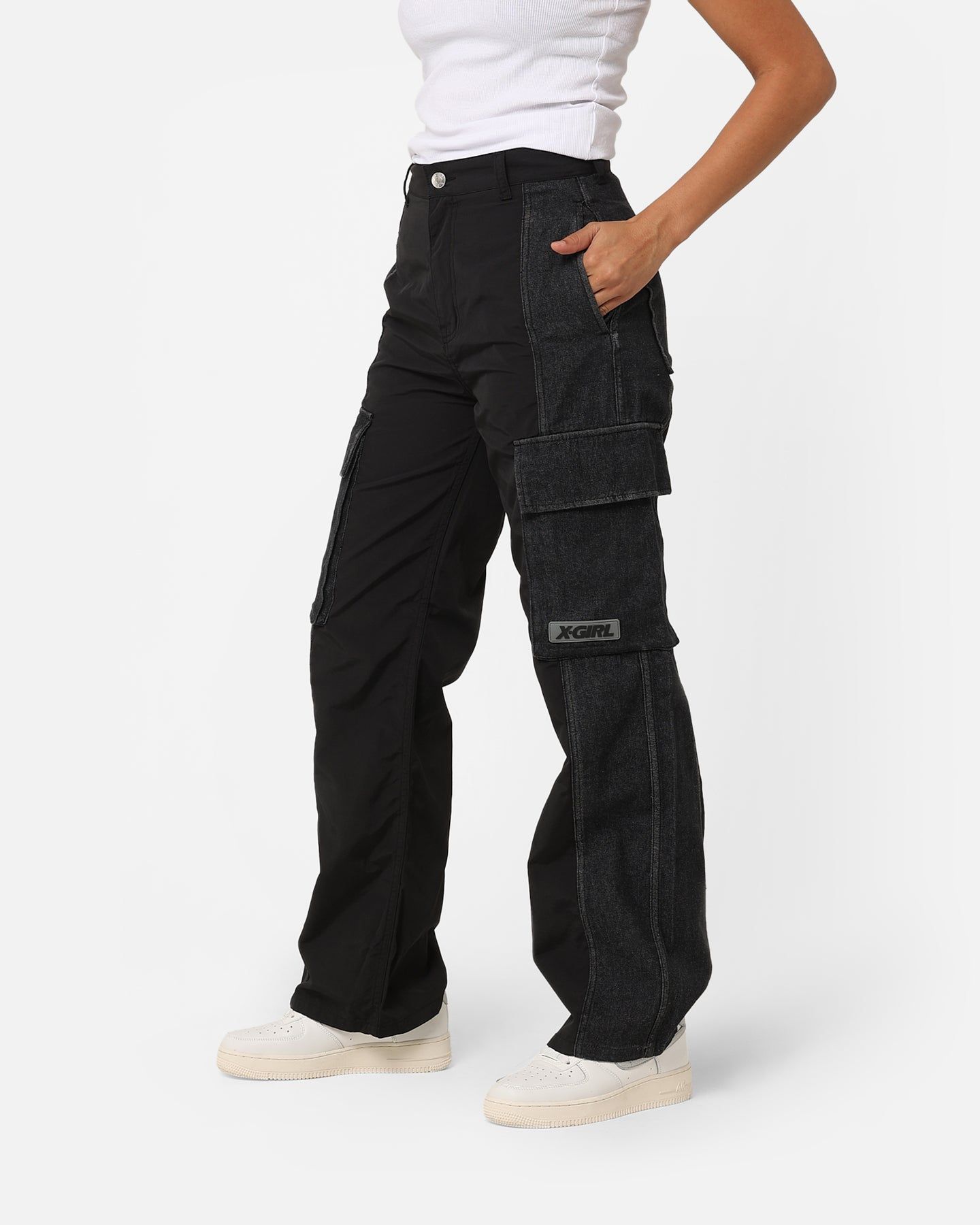 X-Girl Women's Denim Mixed Pants Black sold by Culture Kings product image thumbnail 6