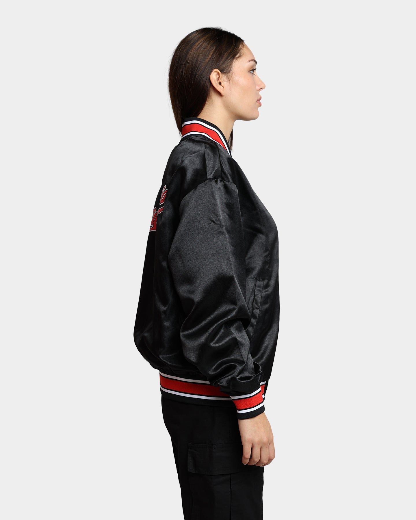 HUF Crackerjack Satin Baseball Jacket Black | Parallel
