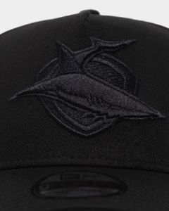New Era Cronulla-Sutherland Sharks 'Black On Black' 9FORTY A-Frame Snapback Black sold by Culture Kings