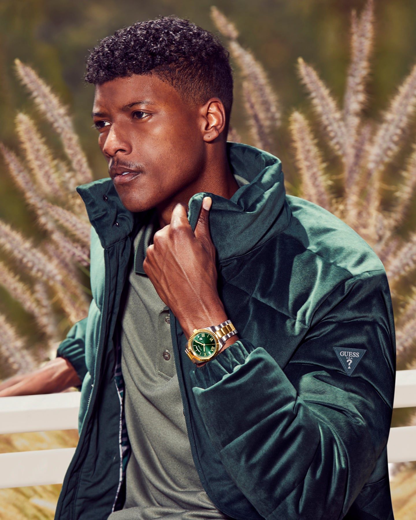 Guess Mainline Connoisseur Watch Silver/Gold/Green sold by Culture Kings