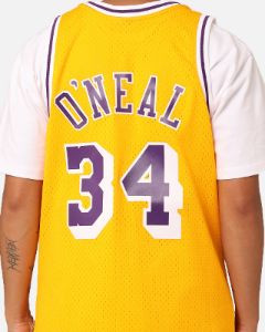 Mitchell & Ness Los Angeles Lakers Shaquille O'Neal '96-'97 #34 Swingman Jersey Yellow sold by Culture Kings