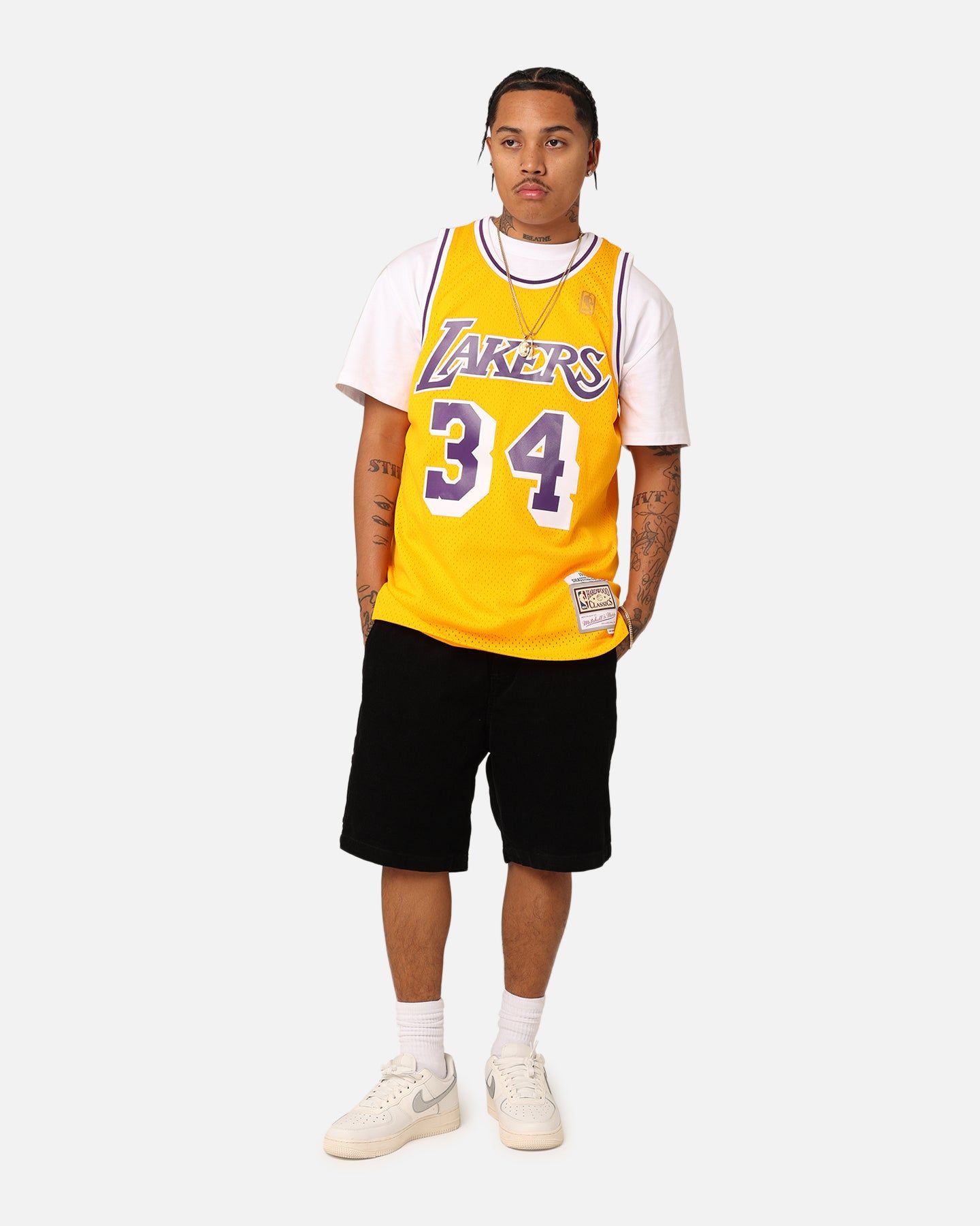 Mitchell & Ness Los Angeles Lakers Shaquille O'Neal '96-'97 #34 Swingman Jersey Yellow sold by Culture Kings product image thumbnail 3