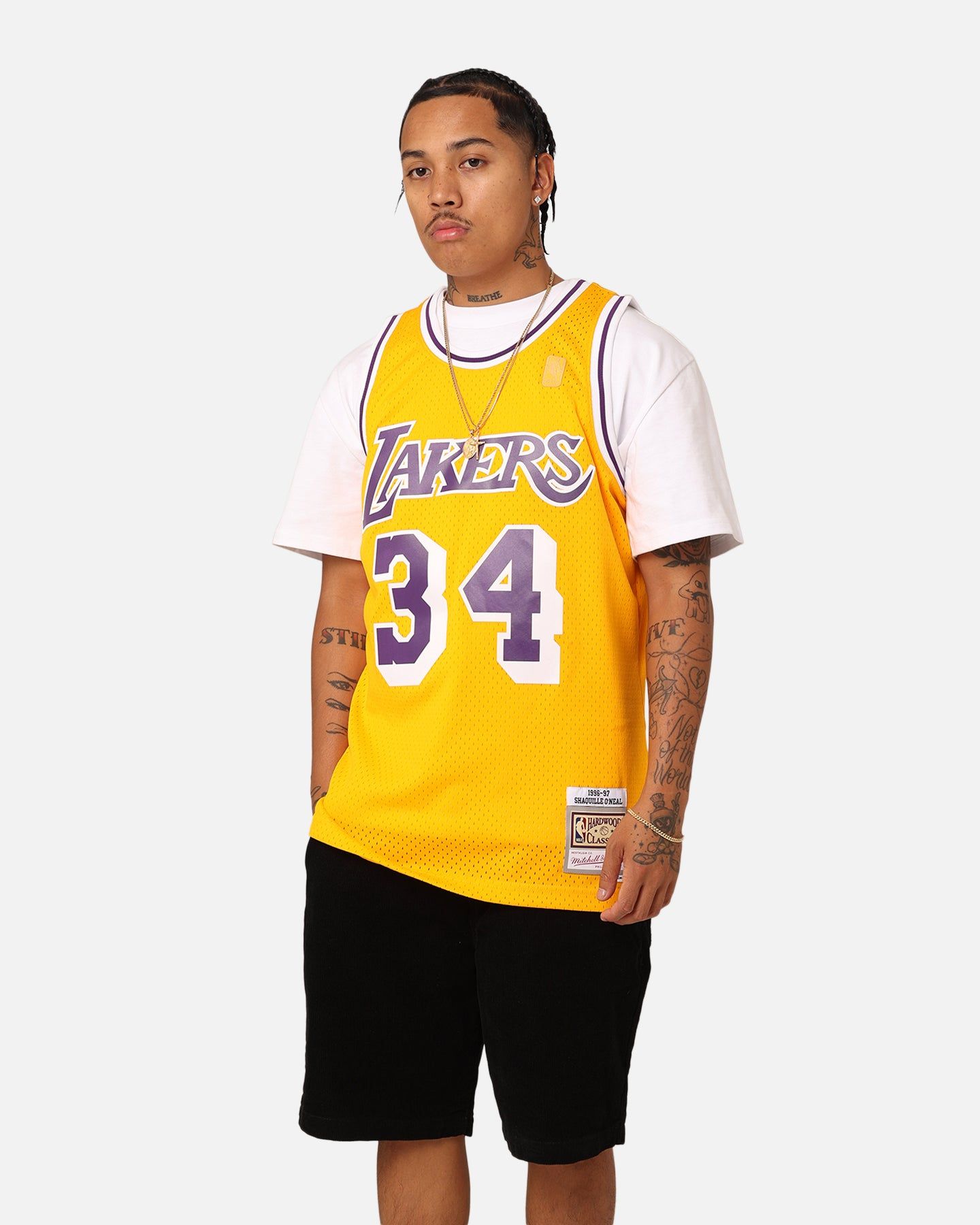 Mitchell & Ness Los Angeles Lakers Shaquille O'Neal '96-'97 #34 Swingman Jersey Yellow sold by Culture Kings