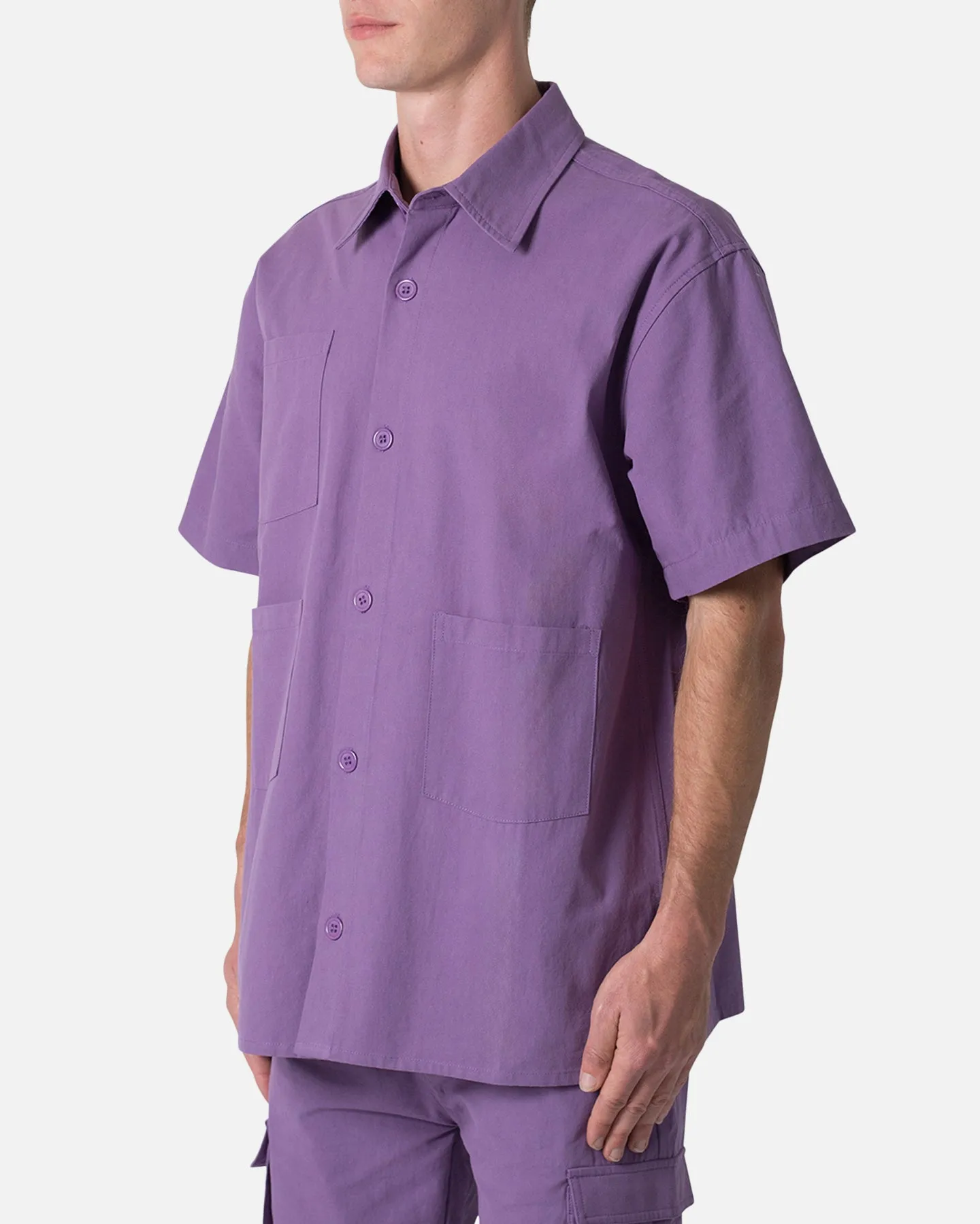 MNML Collared Button Up Shirt Purple sold by Culture Kings product image thumbnail 2