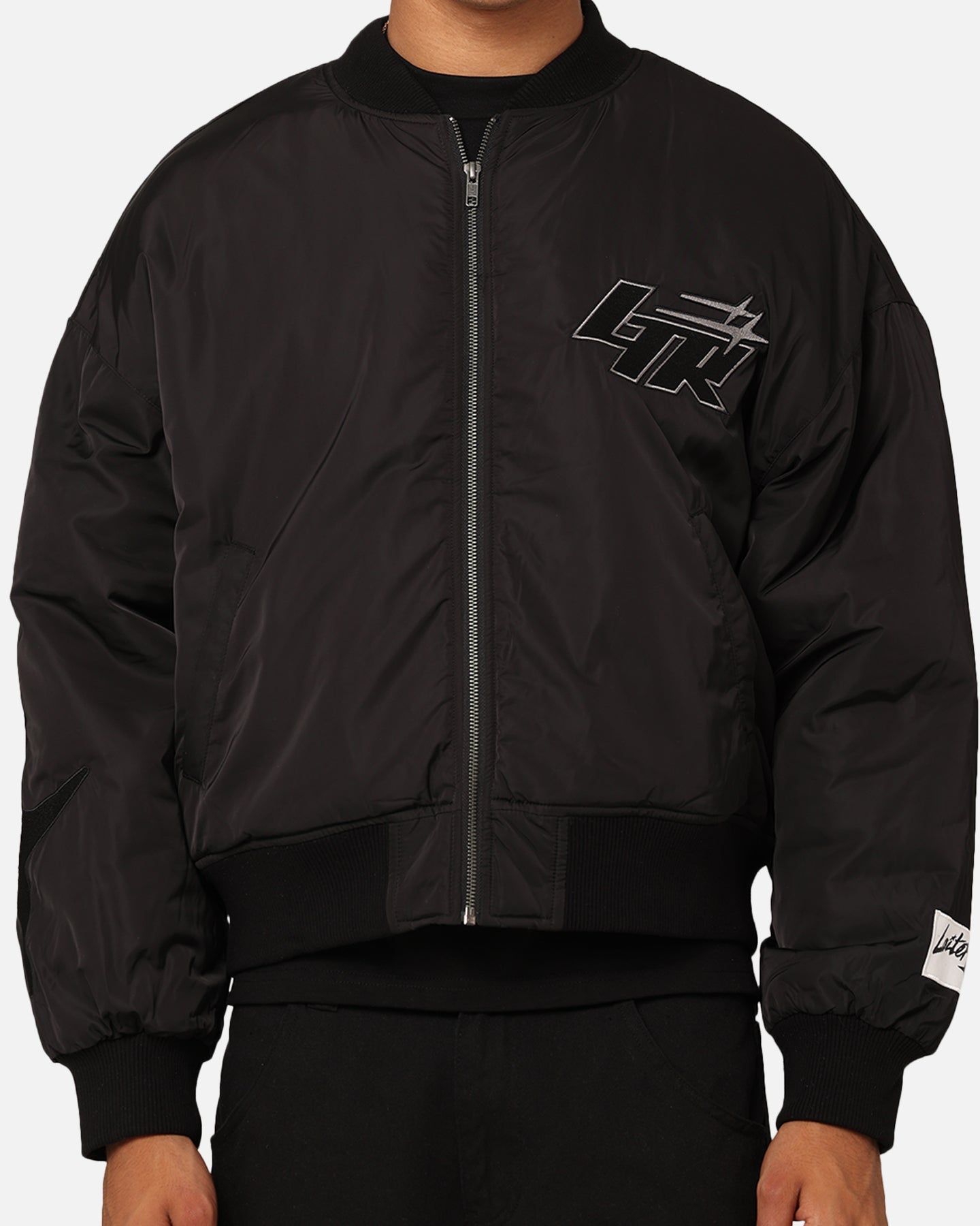 Loiter Shadow Cropped Bomber Jacket Black sold by Culture Kings product image thumbnail 4