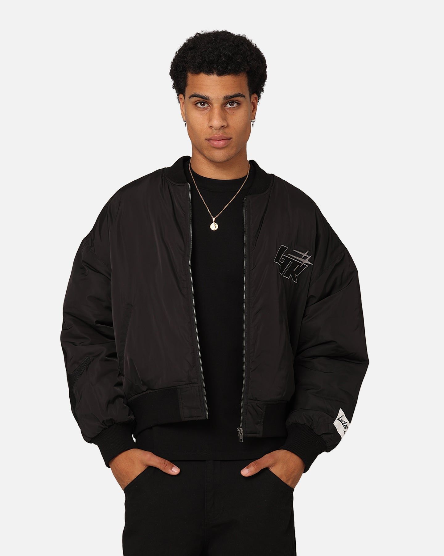 Loiter Shadow Cropped Bomber Jacket Black sold by Culture Kings product image thumbnail 2