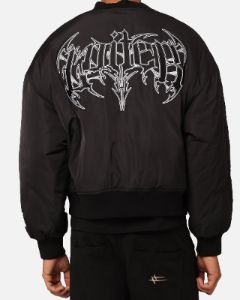 Loiter Shadow Cropped Bomber Jacket Black sold by Culture Kings