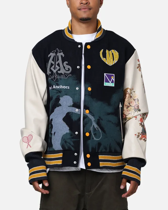 Lifted Anchors "Kournikova" Varsity Tennis Jacket Deep Navy sold by Culture Kings