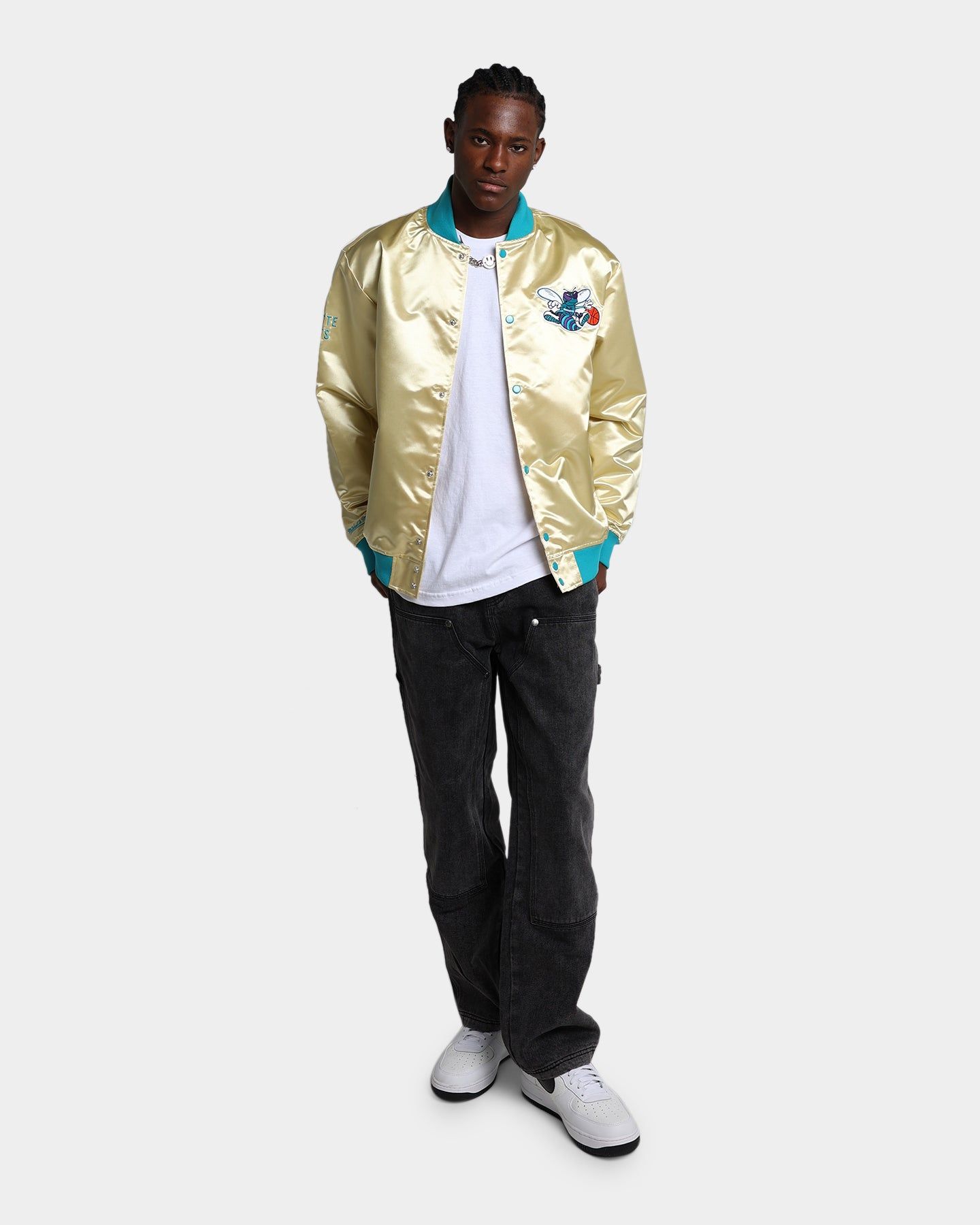 Mitchell & Ness Charlotte Hornets Fashion Lightweight Satin Jacket Light Gold sold by Culture Kings product image thumbnail 2