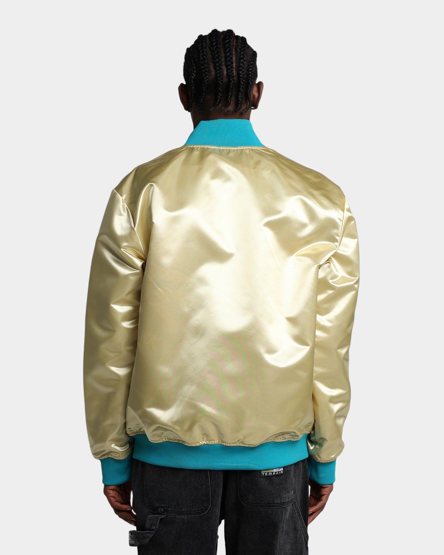 Mitchell & Ness Charlotte Hornets Fashion Lightweight Satin Jacket Light Gold sold by Culture Kings product image thumbnail 4