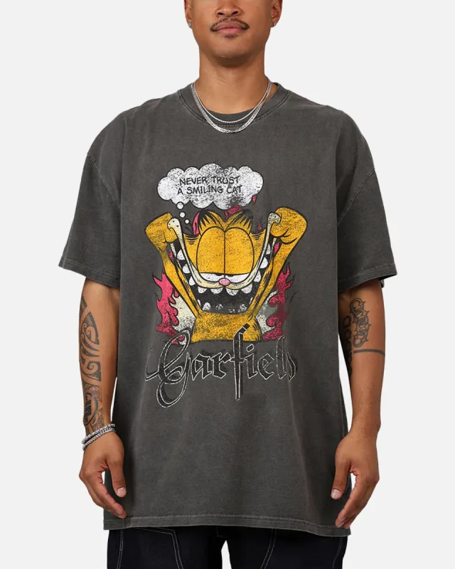 Vintage Goat Crew X Garfield Smiling Cat Heavyweight T-Shirt Vintage Black Wash sold by Culture Kings