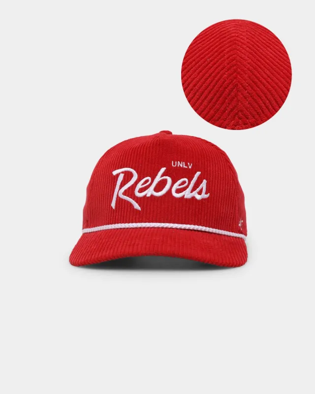 47 Brand UNLV Rebels 'NCAA Corduroy Team Script' Corduroy Crossrope 47 Hitch Snapback Red sold by Culture Kings