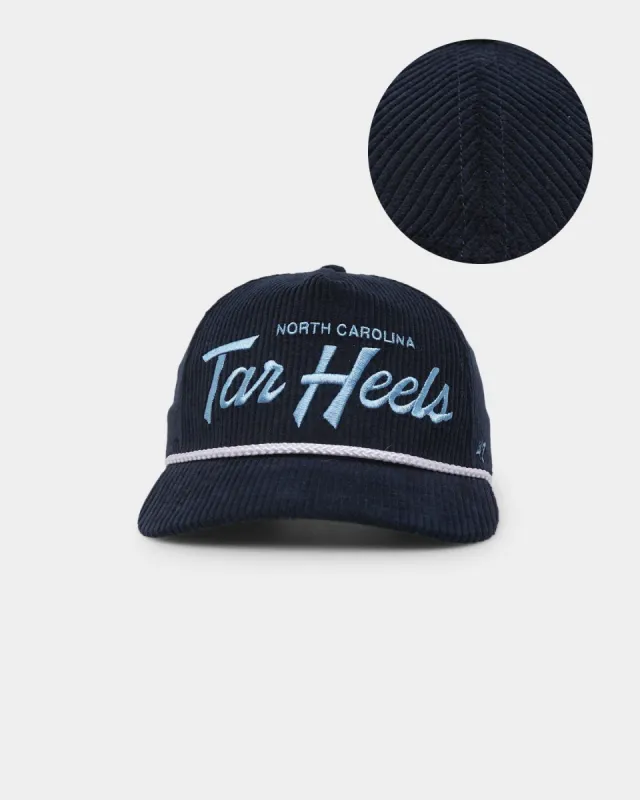47 Brand UNC Tar Heels 'NCAA Corduroy Team Script' Corduroy Crossrope 47 Hitch Snapback Montego sold by Culture Kings