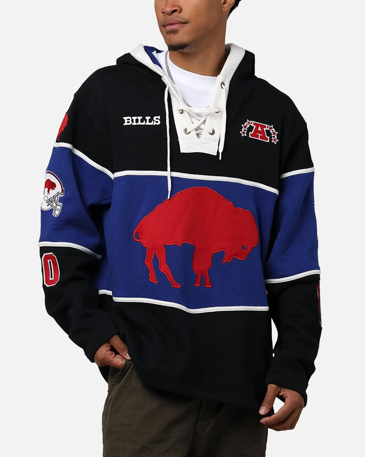 47 Brand Buffalo Bills NFL + Legacy Lacer Hoodie Jet Black sold by Culture Kings