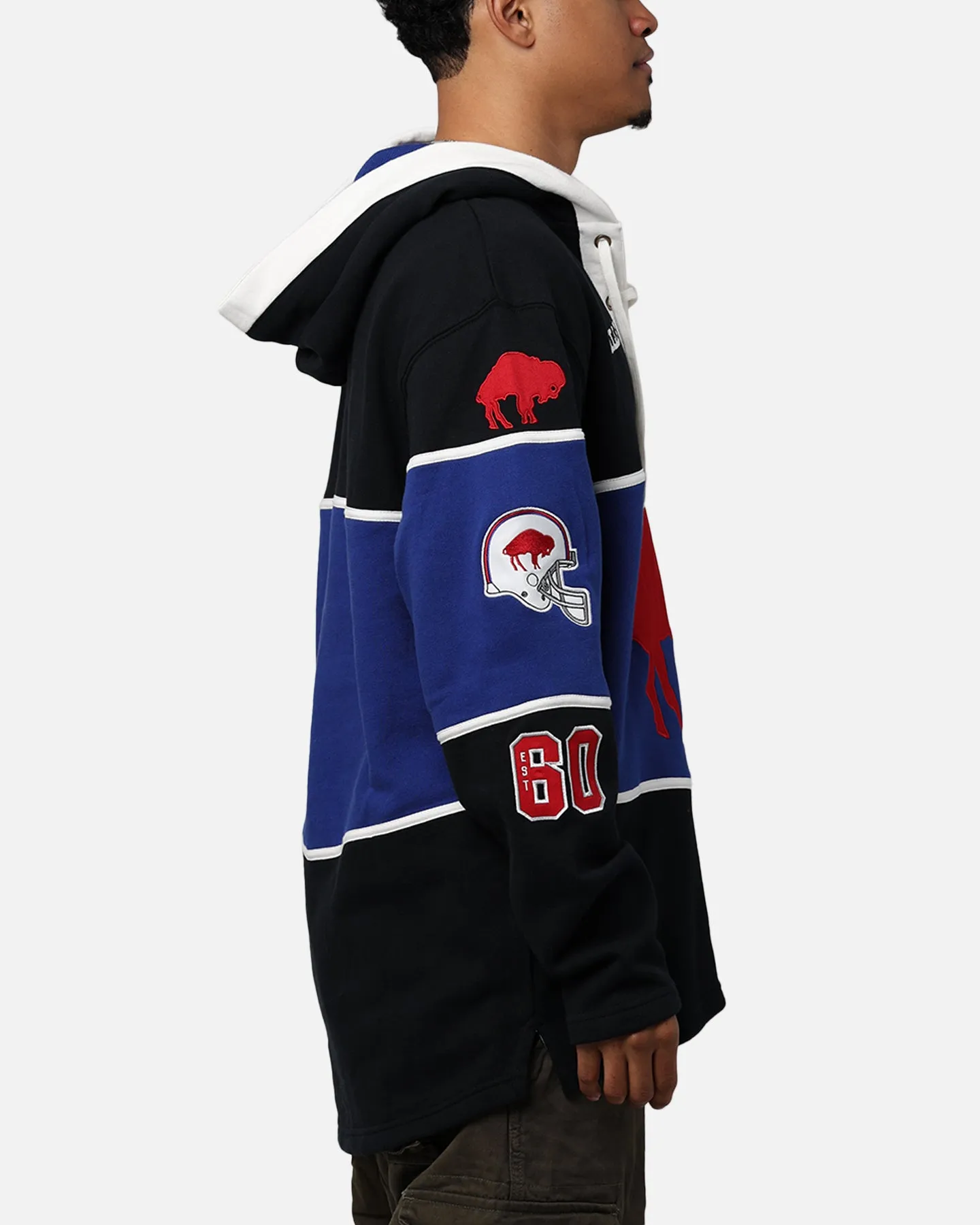 47 Brand Buffalo Bills NFL + Legacy Lacer Hoodie Jet Black sold by Culture Kings product image thumbnail 5