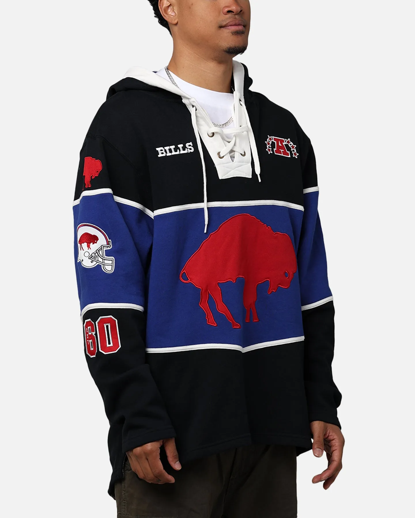 47 Brand Buffalo Bills NFL + Legacy Lacer Hoodie Jet Black sold by Culture Kings product image thumbnail 4